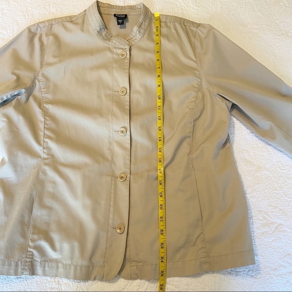 Eileen Fisher Button Front Cotton Tan Jacket - L - Picture 8 of 10